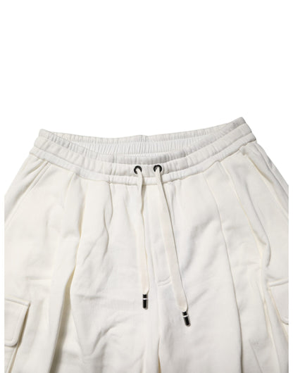 White Cotton Cargo Bermuda Sweatshorts Shorts