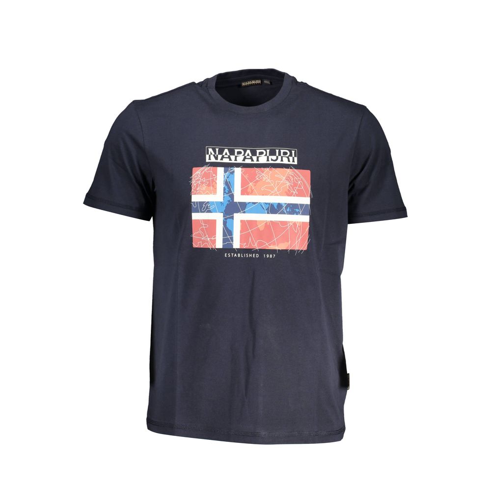 Blu Cotton Men T-Shirt