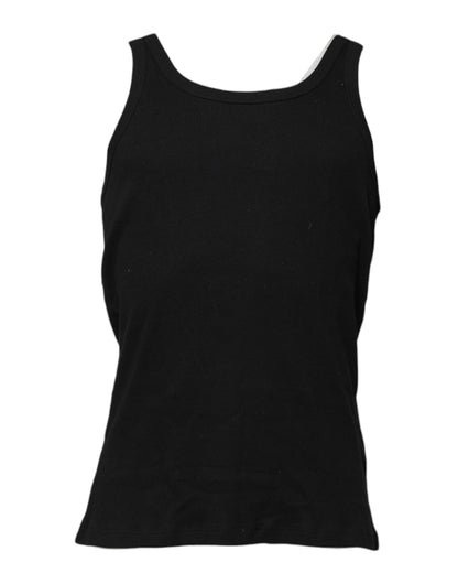 Black Cotton Sleeveless Underwear Tank T-shirt