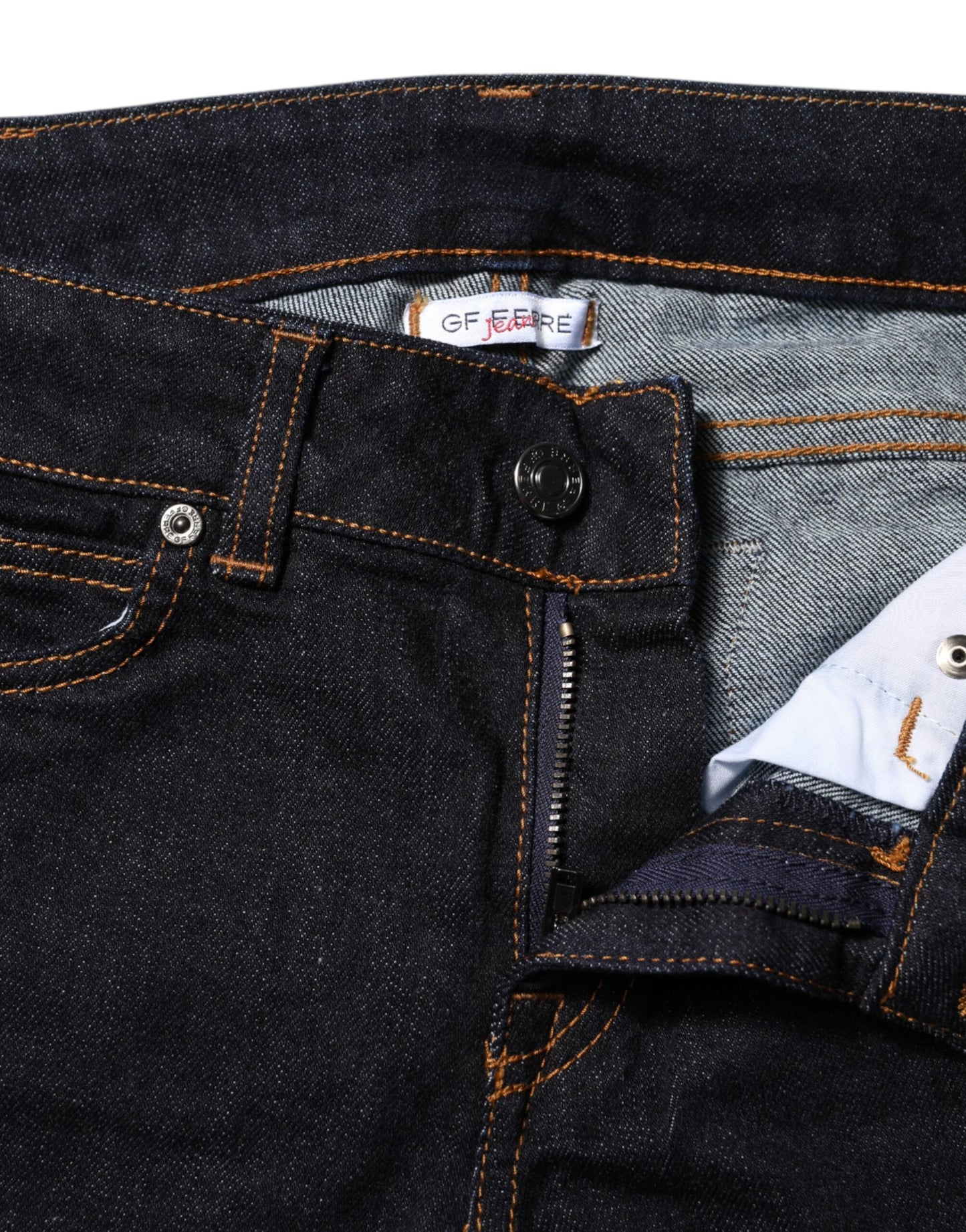 Dark Blue Cotton Mid Waisted Skinny Denim Jeans