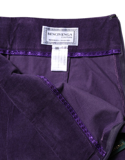 Purple High Waisted Flared Pants