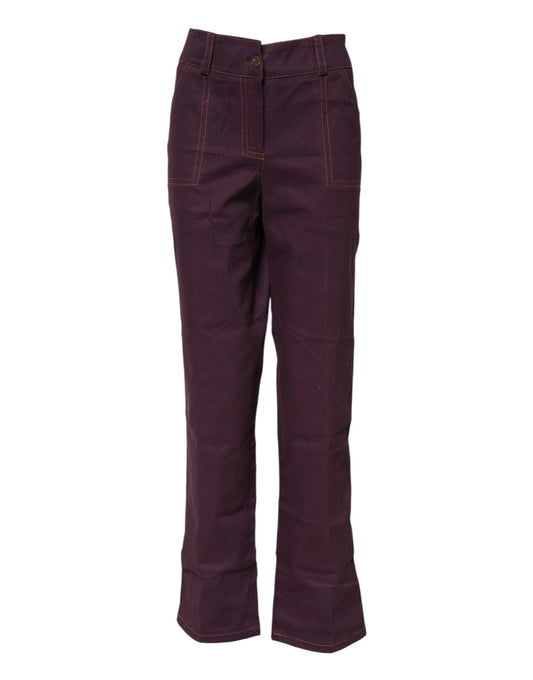 Purple High Waisted Tapered Pants