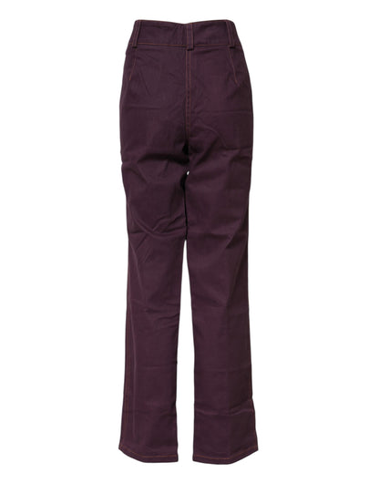 Purple High Waisted Tapered Pants