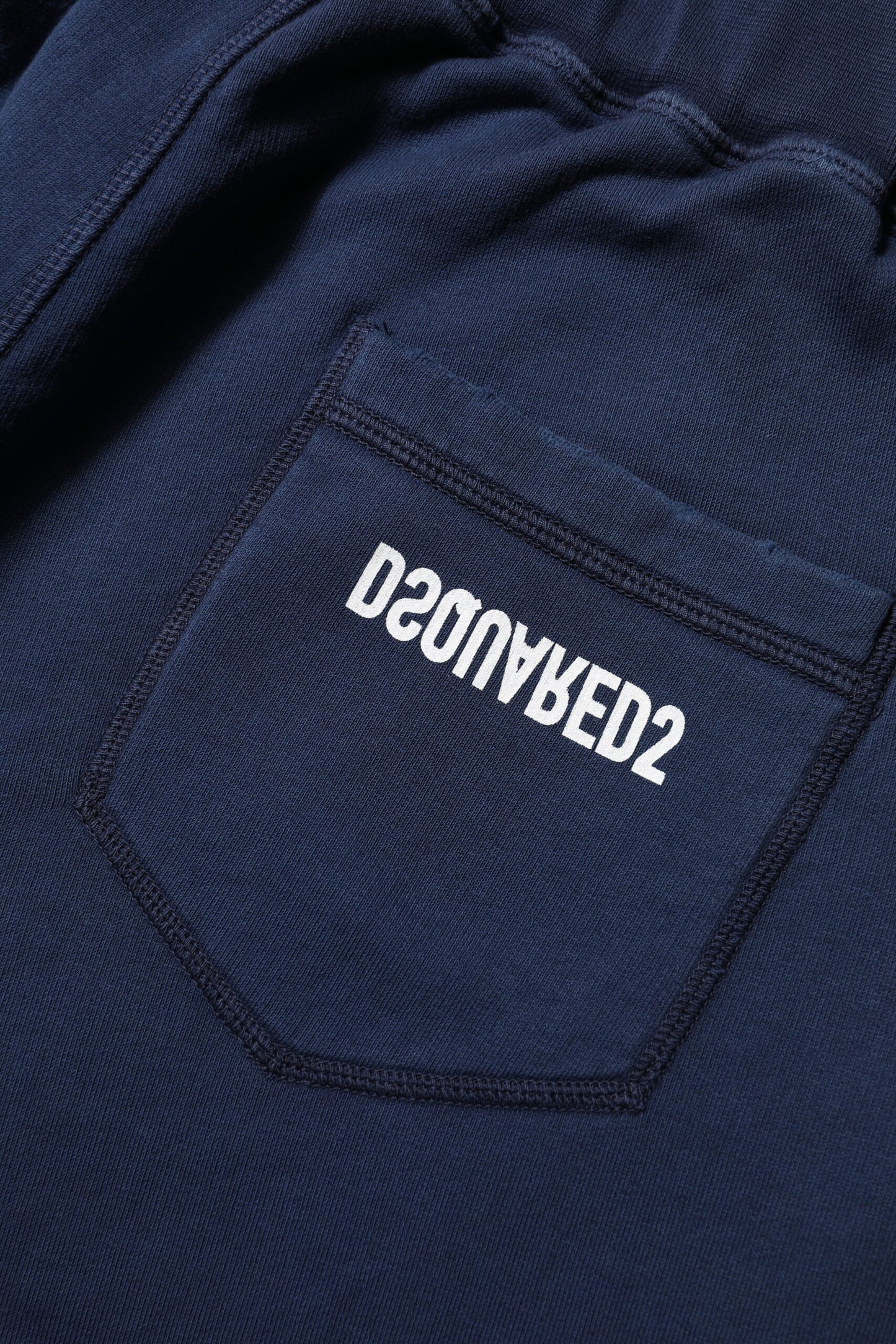 Blue Cotton Mid Waisted Jogger Pants