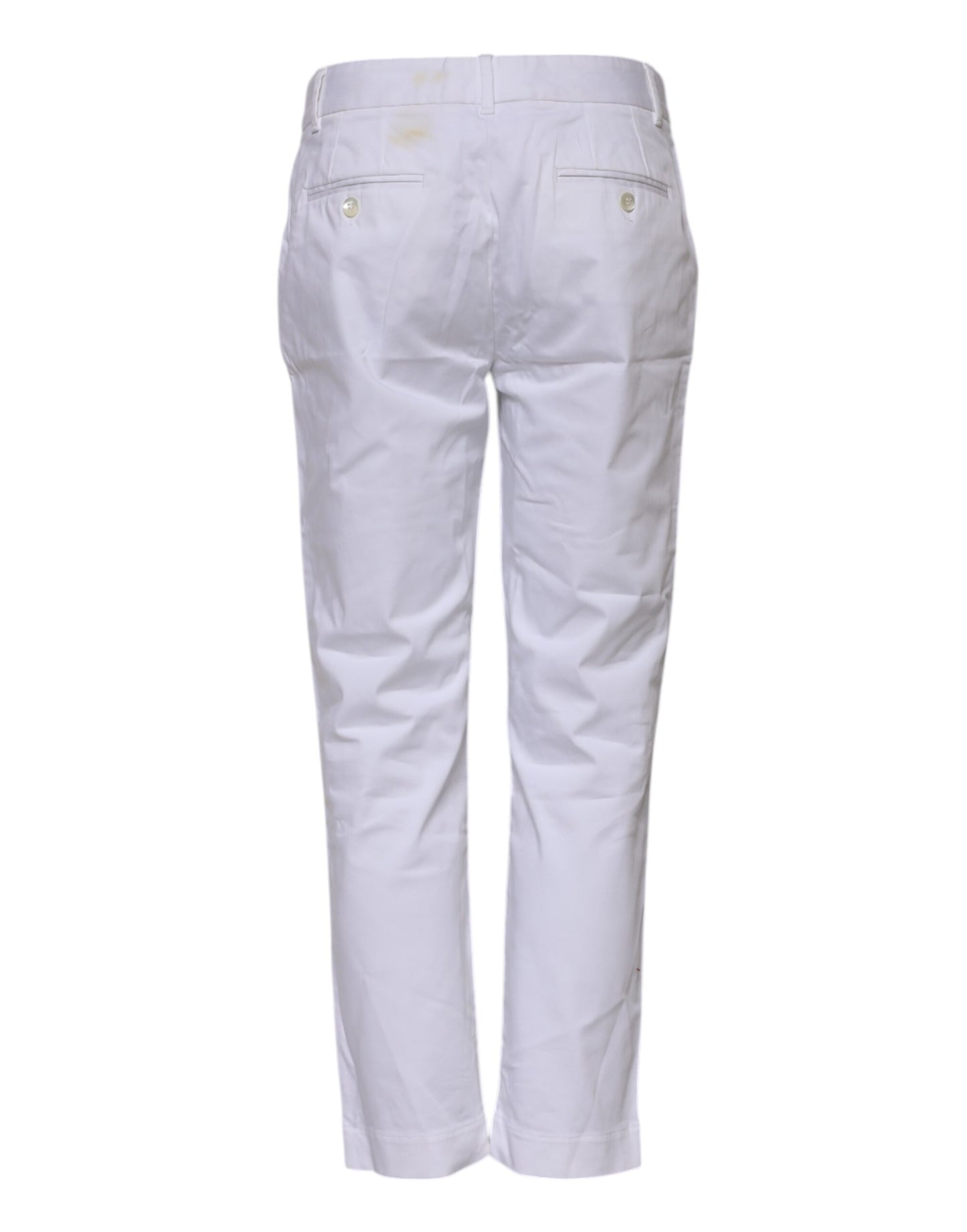 White Cotton Stretch Mid Waist Jeans