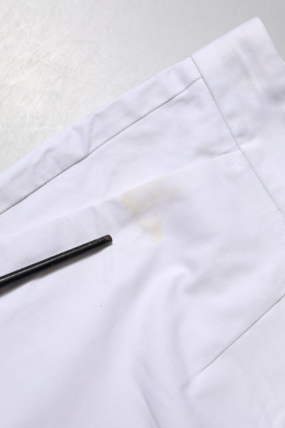 White Cotton Stretch Mid Waist Jeans