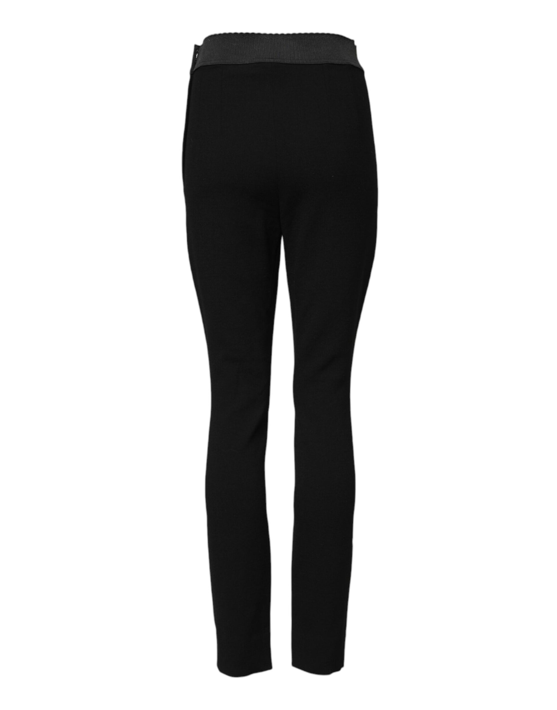 Black Wool Leggings Stretch Pants