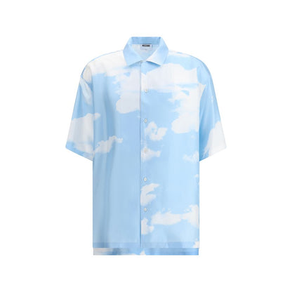 Light Blue Silk Pattern Shirt