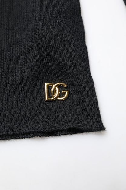 Black Cashmere Turtleneck Knitted Blouse Top