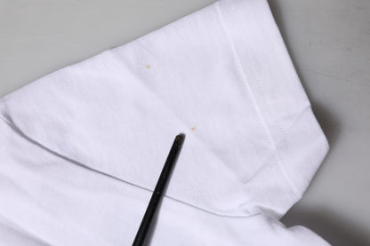 White Cotton Short Sleeves Round Neck T-shirt