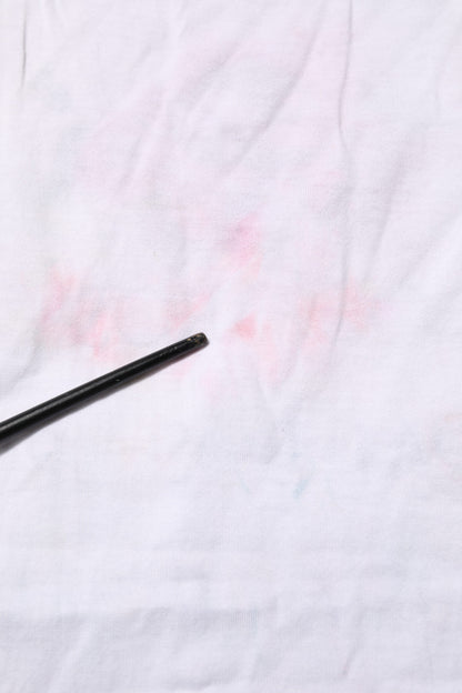 White Cotton Printed Sleeveless Round Neck Top