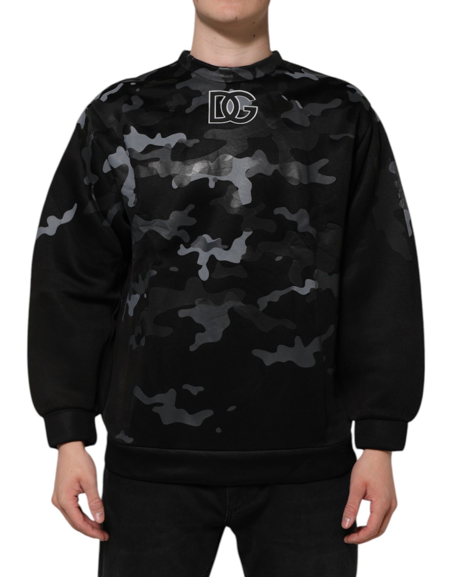 Black Camouflage Pullover Sweatshirt Sweater