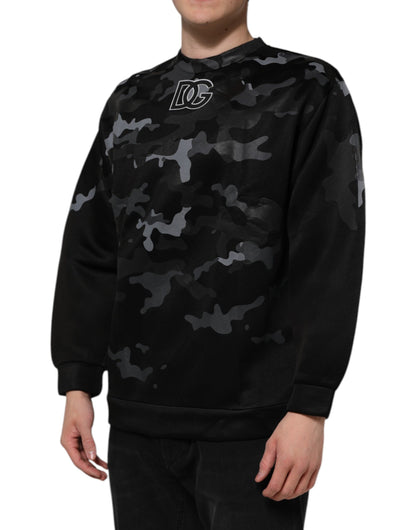 Black Camouflage Pullover Sweatshirt Sweater