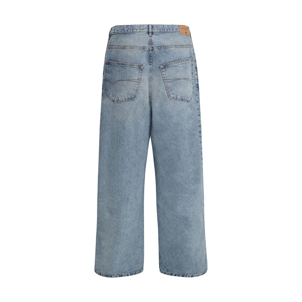 Light Blue Cotton Relaxed Fit Jeans
