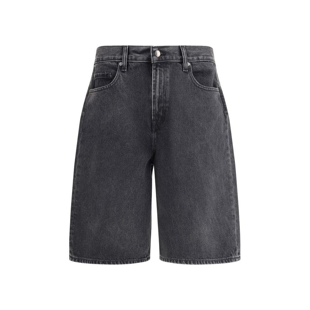 Black Cotton Bermuda Shorts