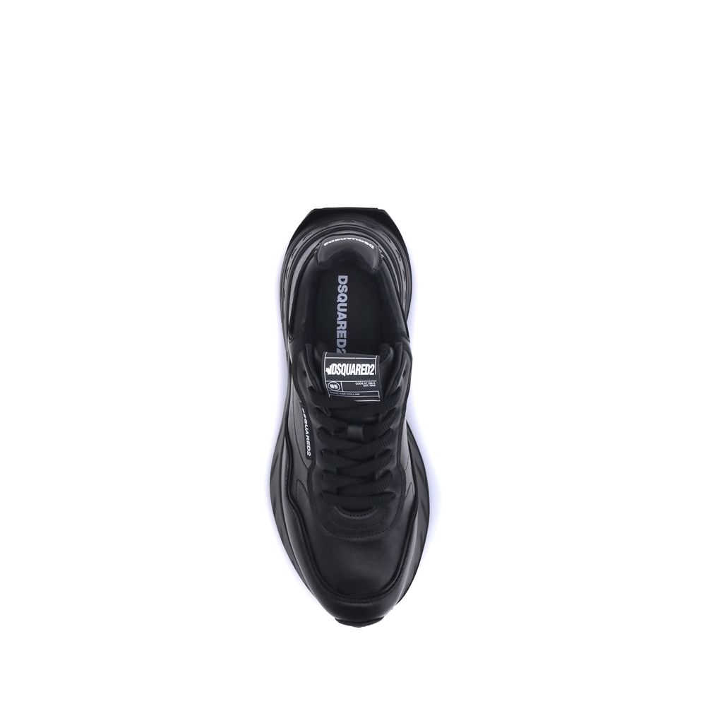 Black Calf Leather Bos Taurus Athletic Sneakers