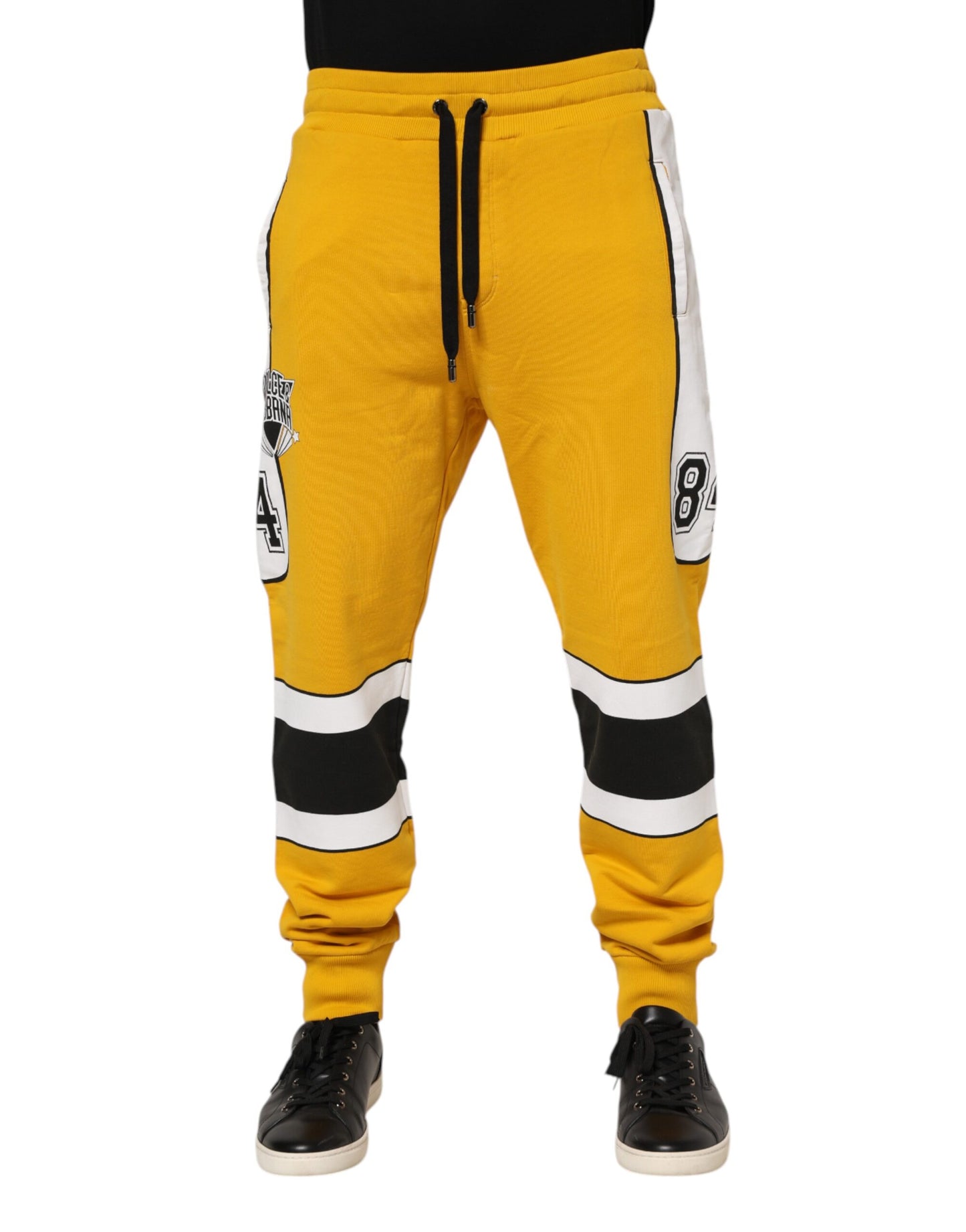 Yellow Cotton Logo Sweatpants Jogger Pants