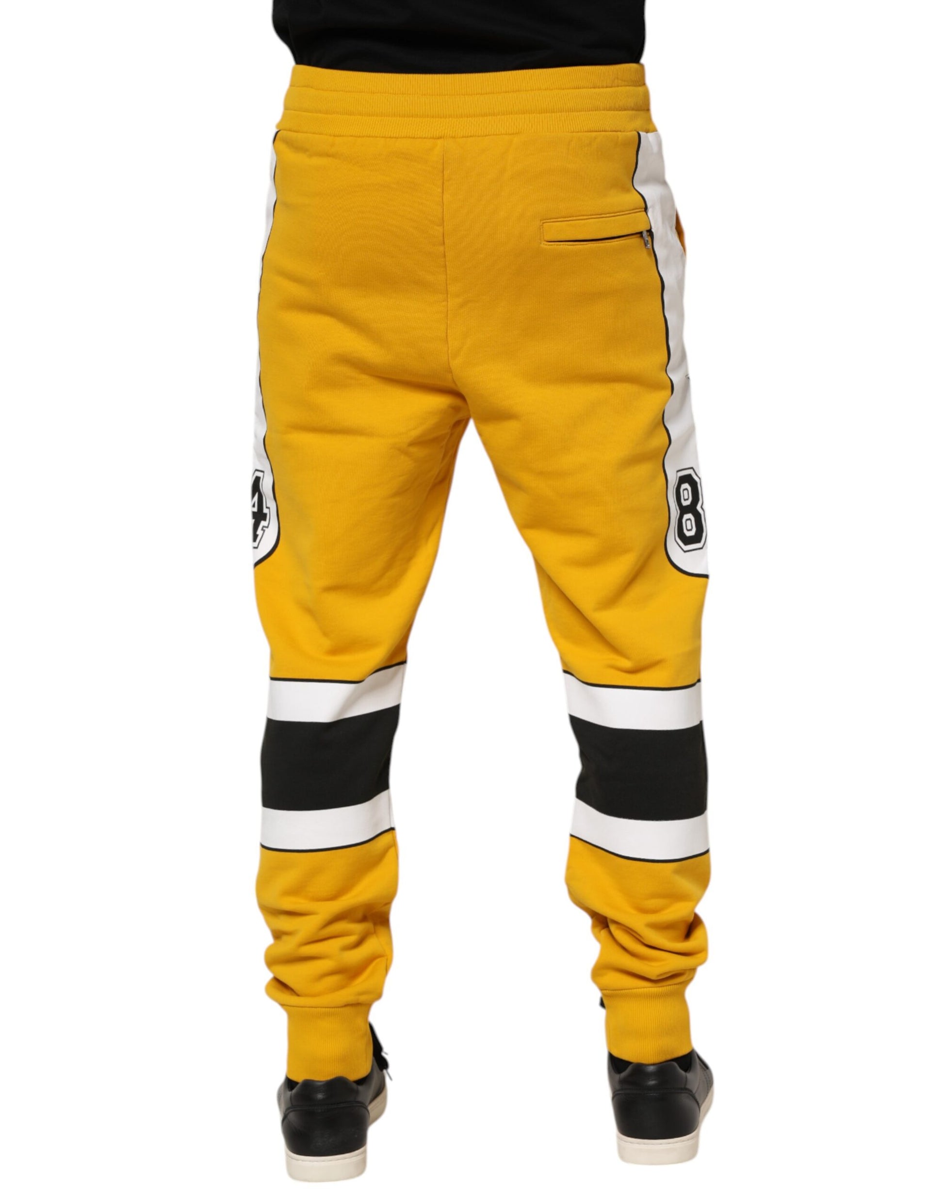 Yellow Cotton Logo Sweatpants Jogger Pants