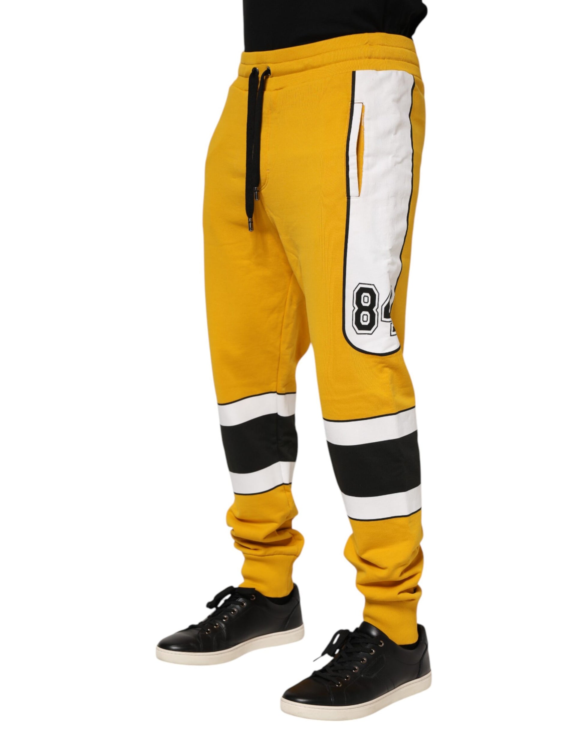 Yellow Cotton Jogger Skinny Sweatpants Pants