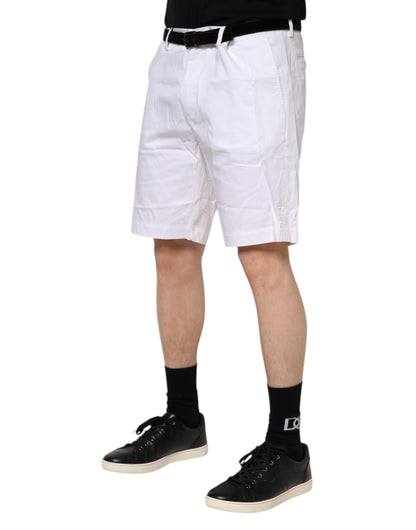 White Chinos Cotton Stretch Casual Shorts