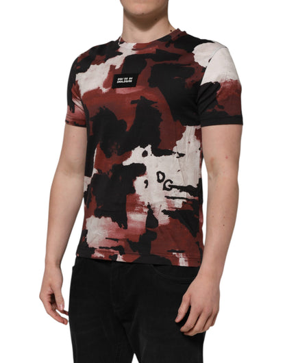 Multicolor Camouflage Men Crew Neck T-shirt