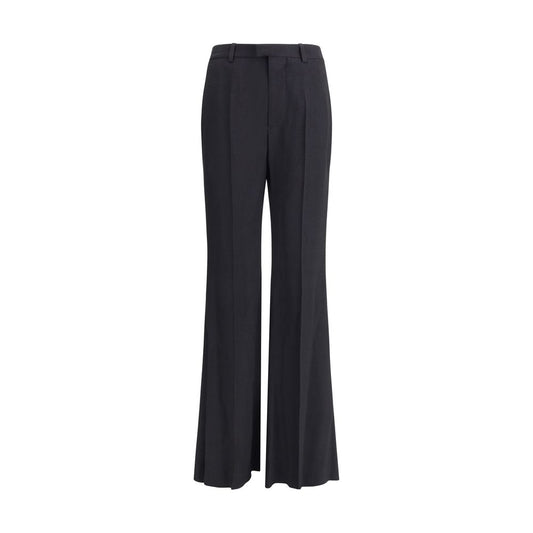 Black Viscose Flared Pants