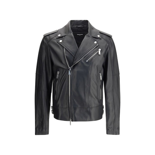Black Calf Leather Bos Taurus Biker Jacket