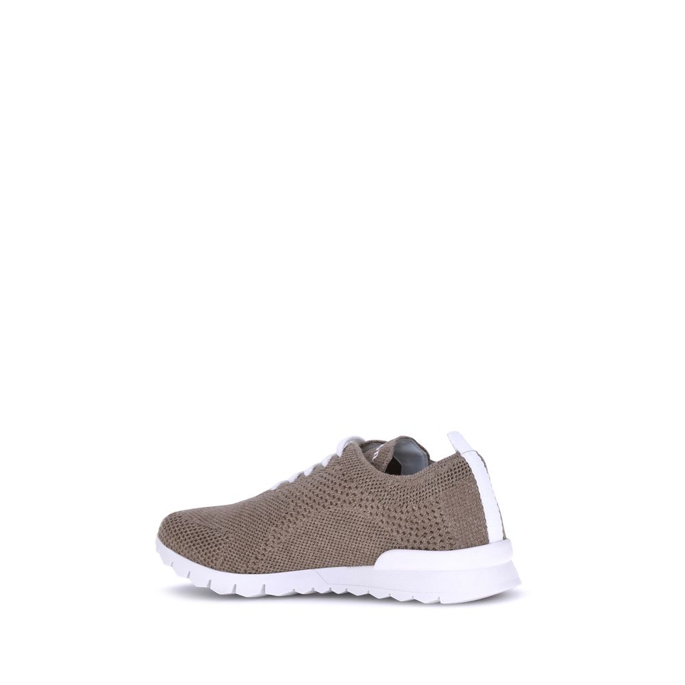 Brown Cotton Athletic Sneakers