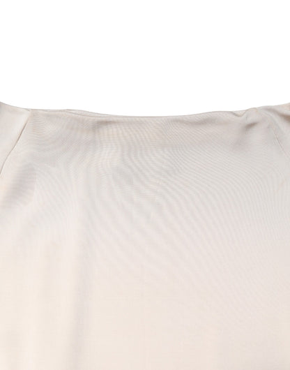 Ivory Viscose Sheath Knee Length Dress