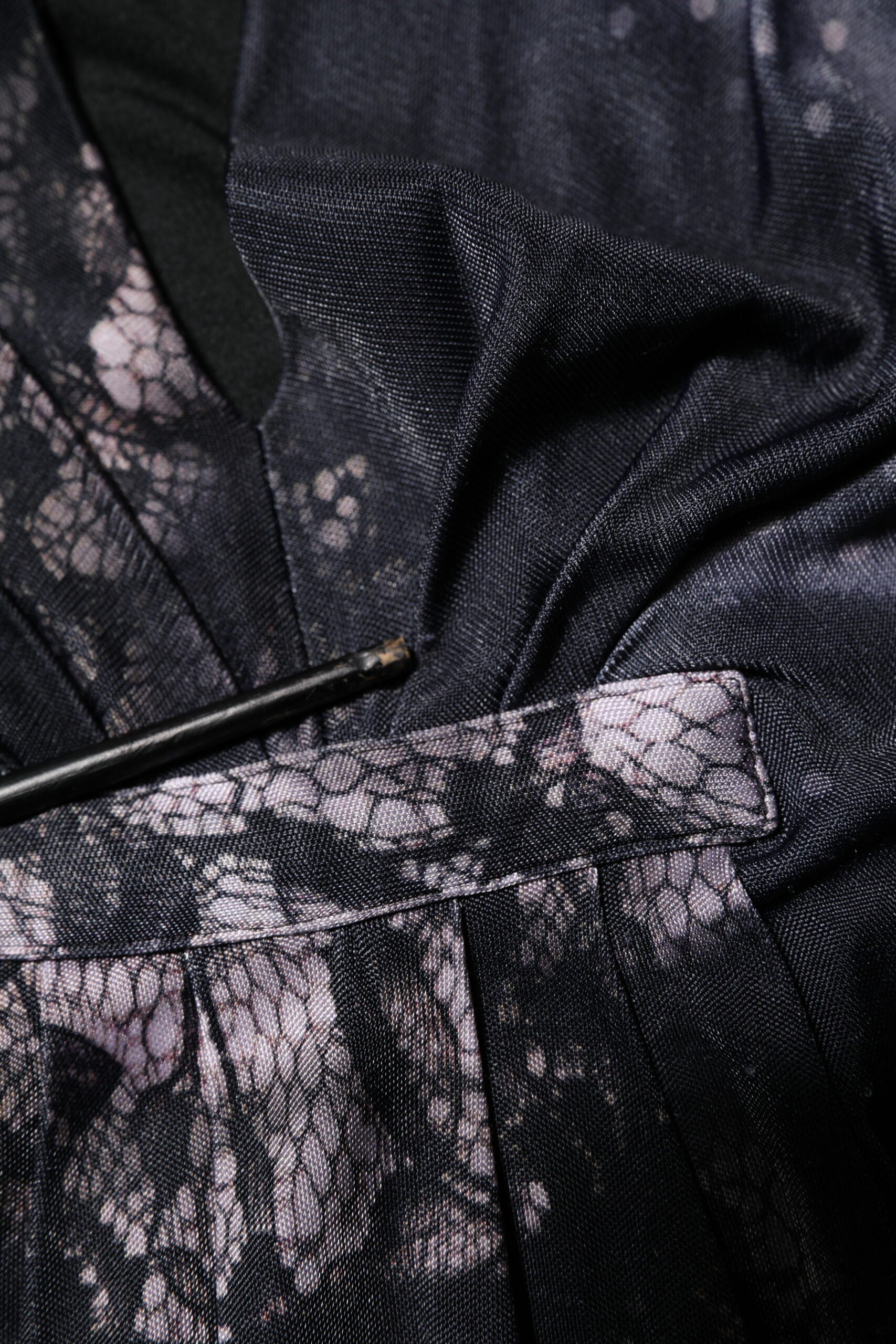 Black Floral Viscose Sheath Midi Dress