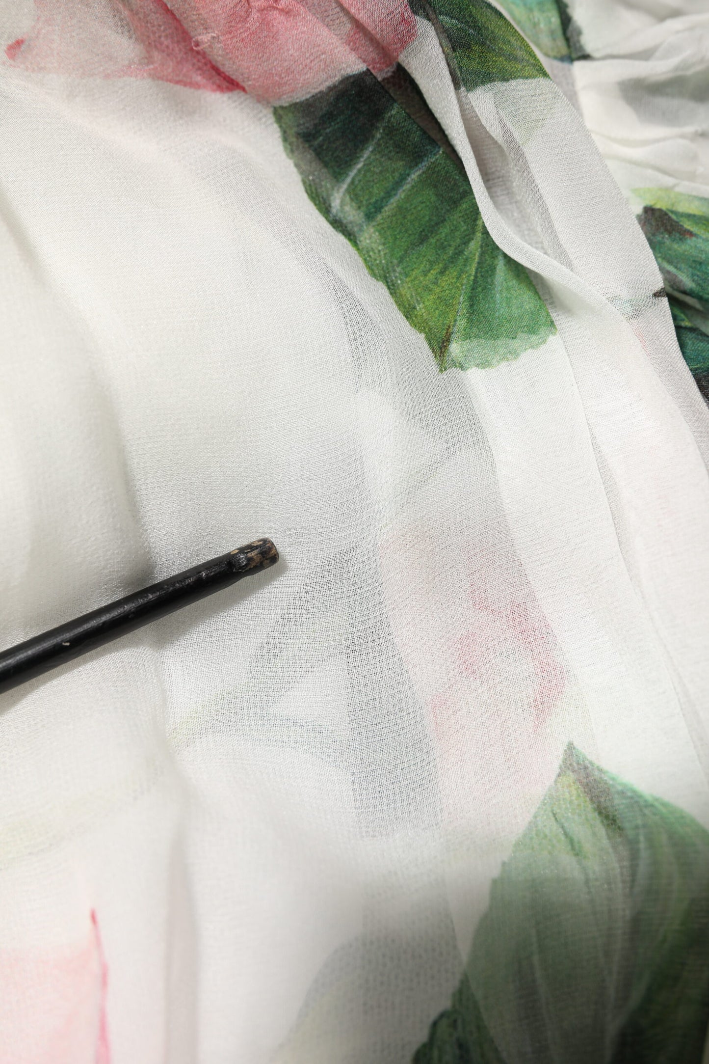 White Floral Roses Silk Maxi Long Gown Dress