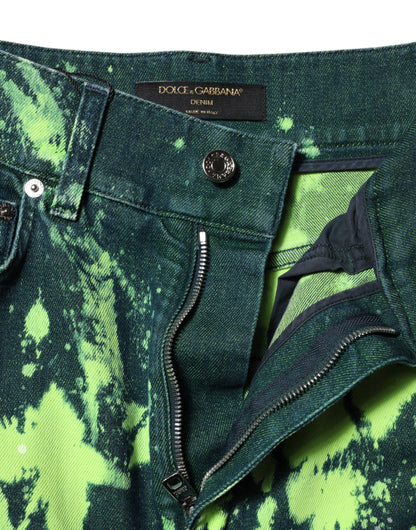 Green Color Splash High Waist Denim Jeans