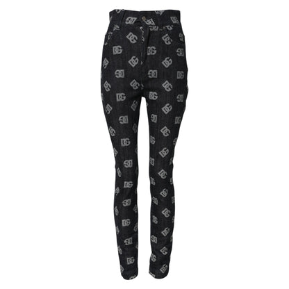Black DG Logo High Waist Skinny Denim Jeans