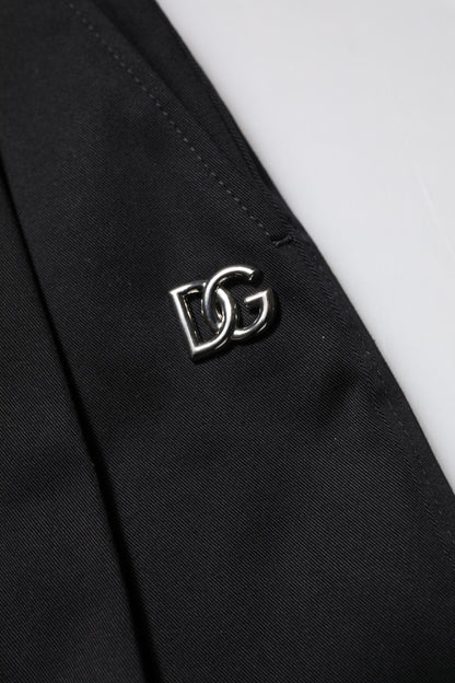 Black Cotton HighWaist Wide Leg Pants