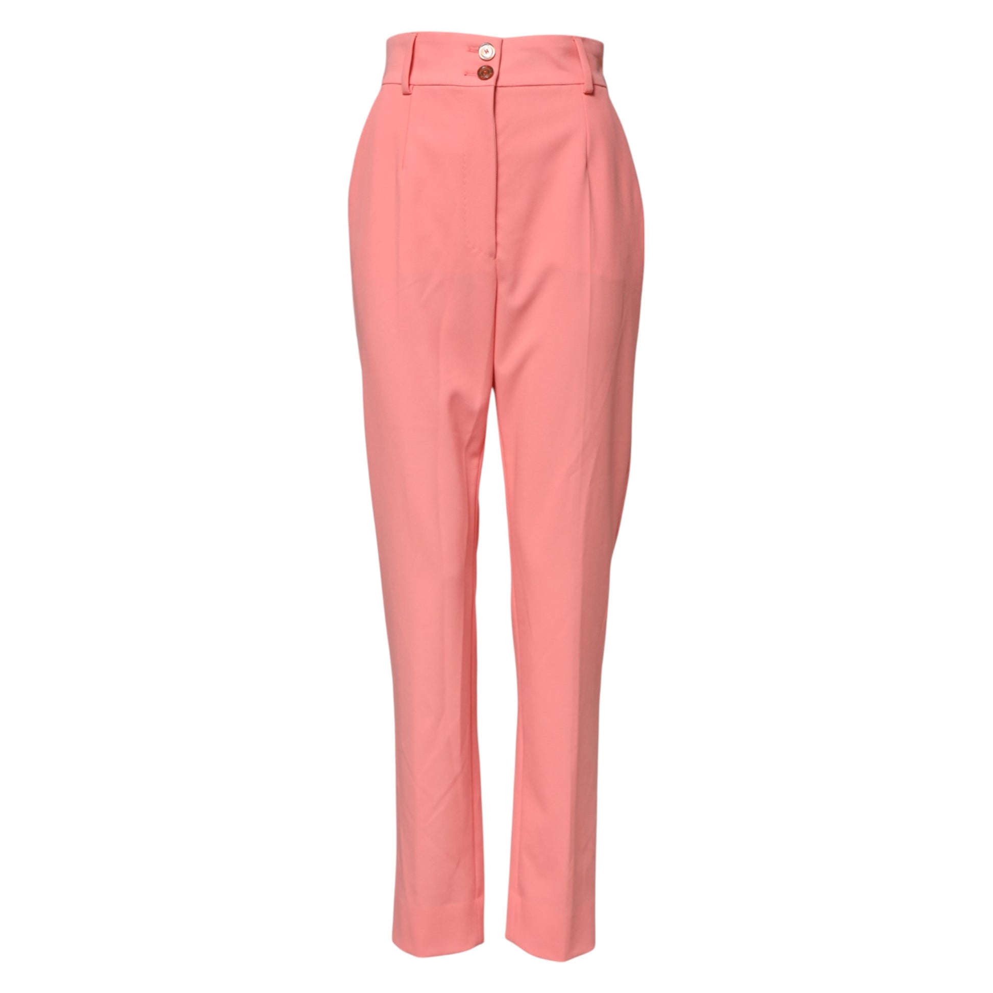 Pink High Waist Tapered Dress Pants