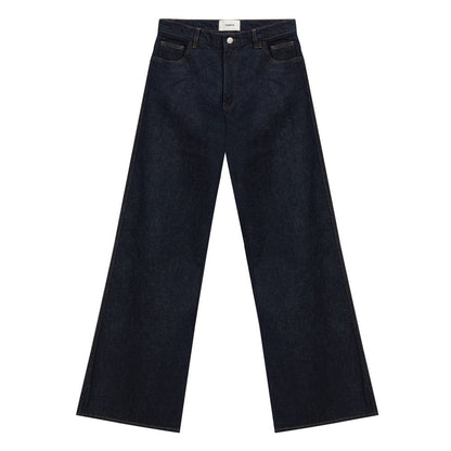 Blue Cotton High-Waisted Jean