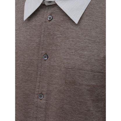 Bicolor Cotton Shortsleeve Shirt