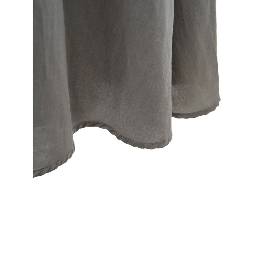 Gray Silk Casual Dress