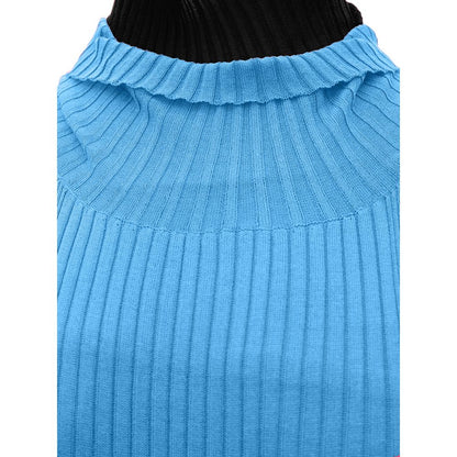 Blue Cotton Casual Dress