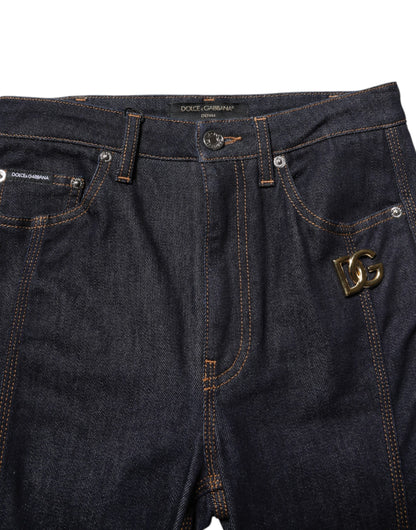 Black Cotton Mid Waist Bootcut Denim Jeans