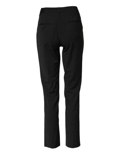 Black STAFF Mid Waist Tapered Pants