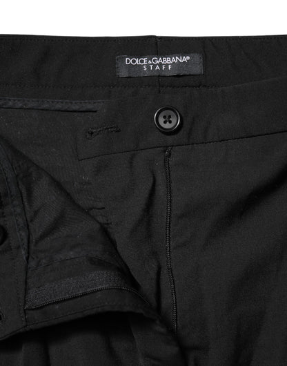 Black STAFF Mid Waist Tapered Pants