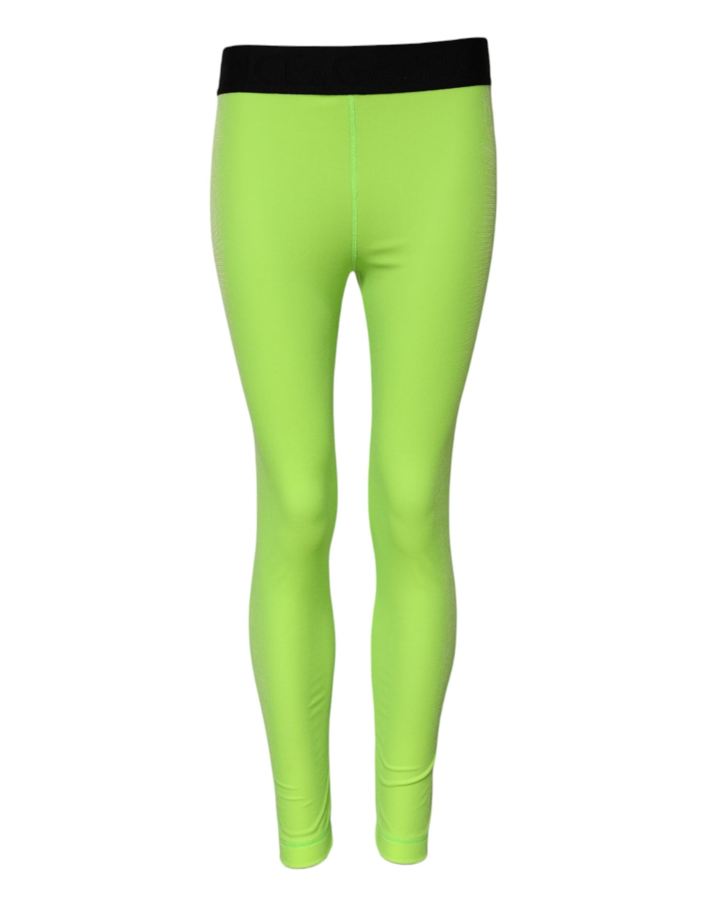 Green Nylon Slim Fit Leggings Pants