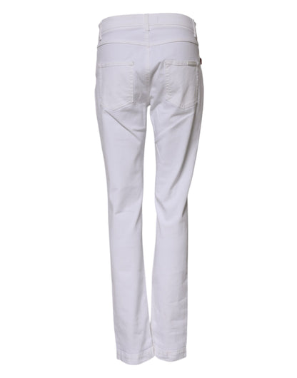 White Floral Embroidery GIRLY Denim Jeans