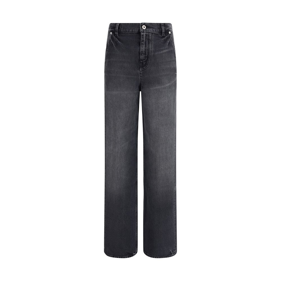 Black Cotton Straight-Leg Jeans