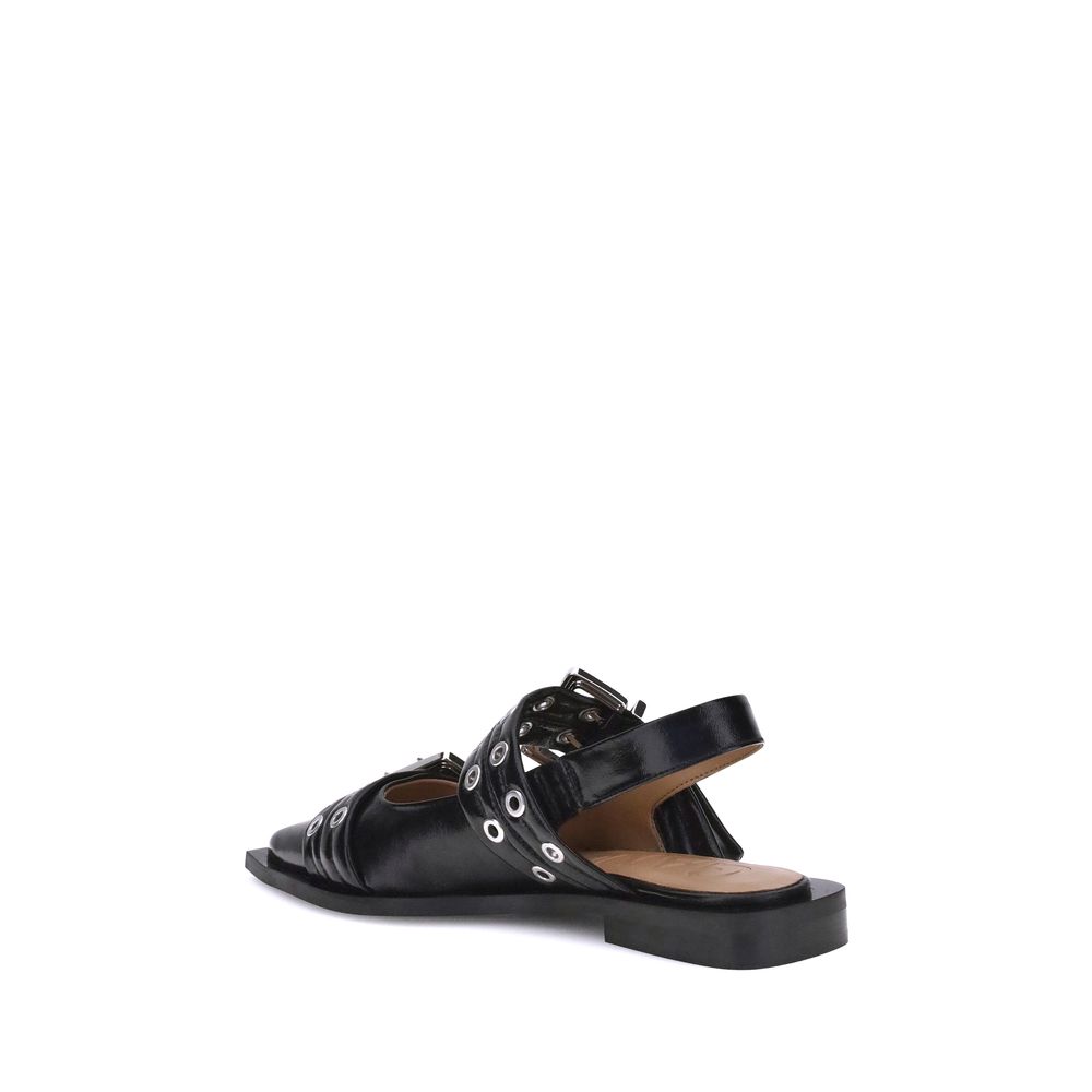 Black Recycled Polyester Ballet Flats