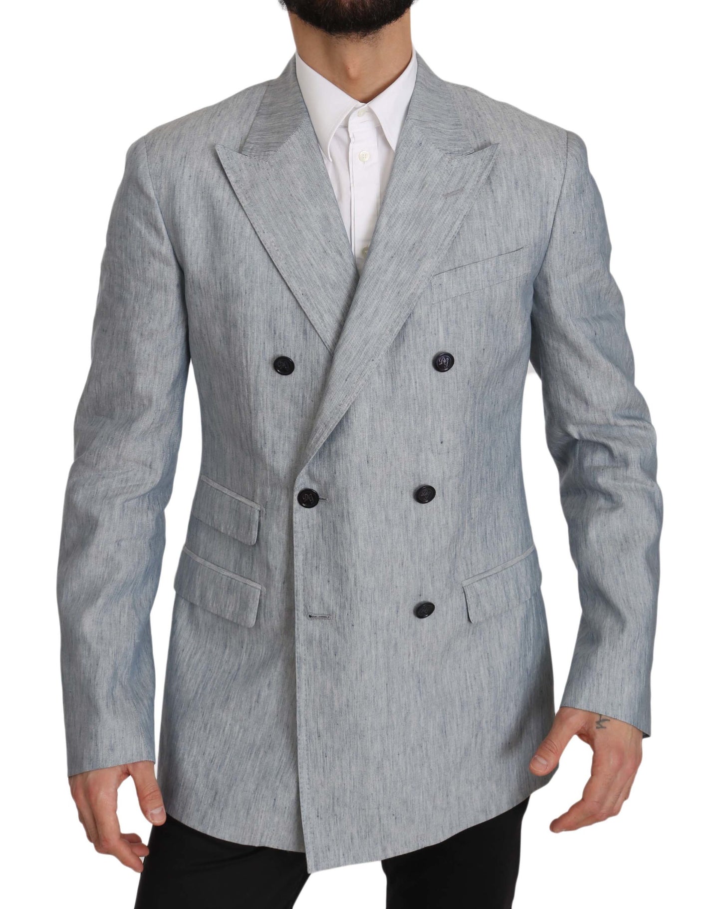 Elegant Light Blue Double Breasted Blazer