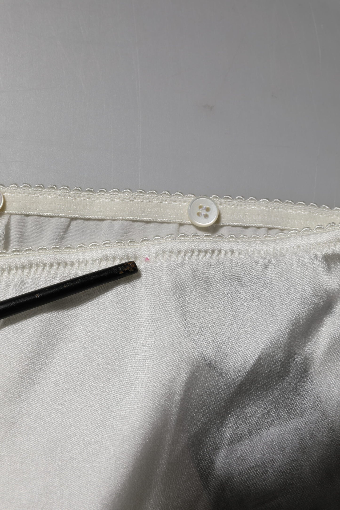 Ivory Silk Tapered High Waist Pants