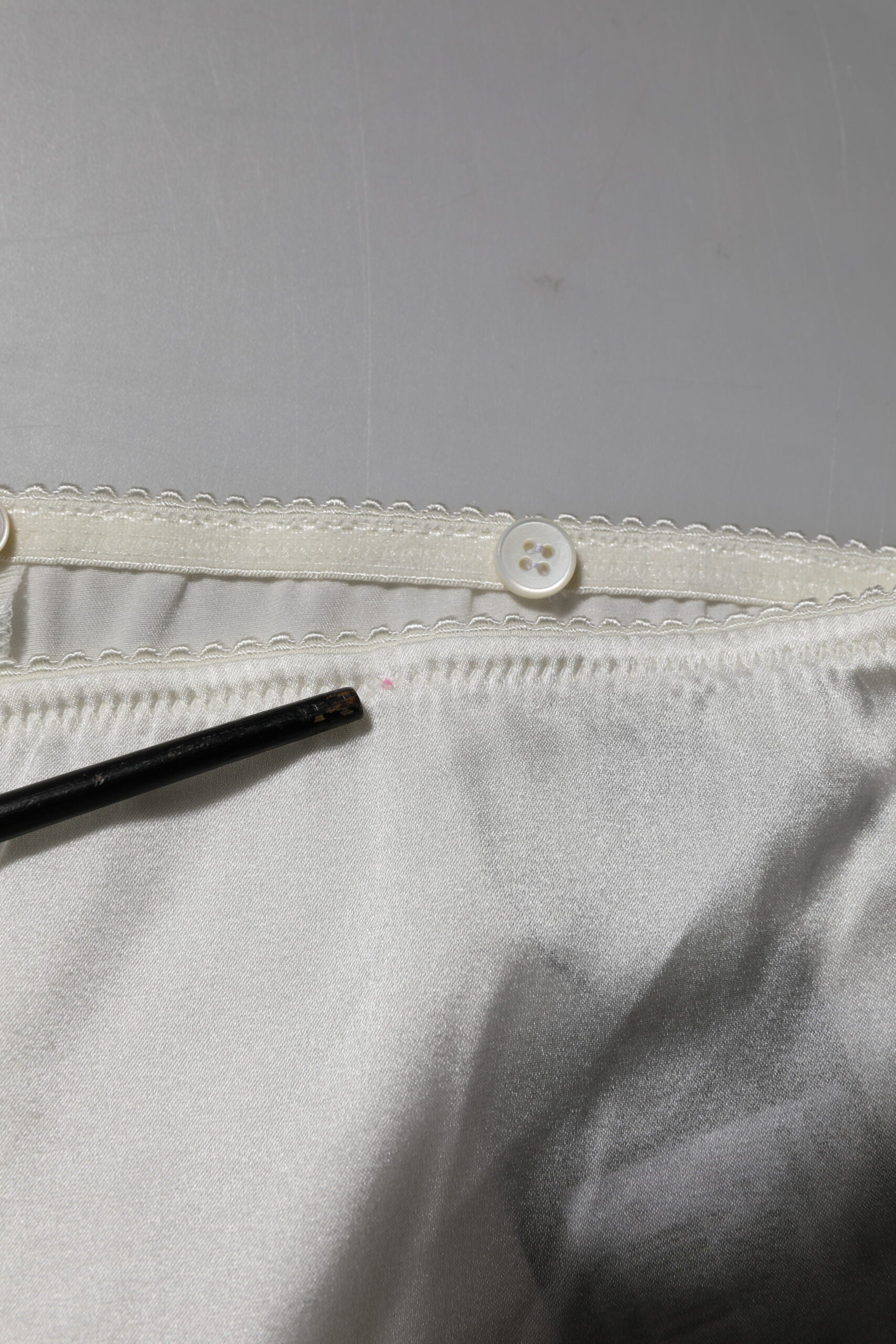 Ivory Silk Tapered High Waist Pants