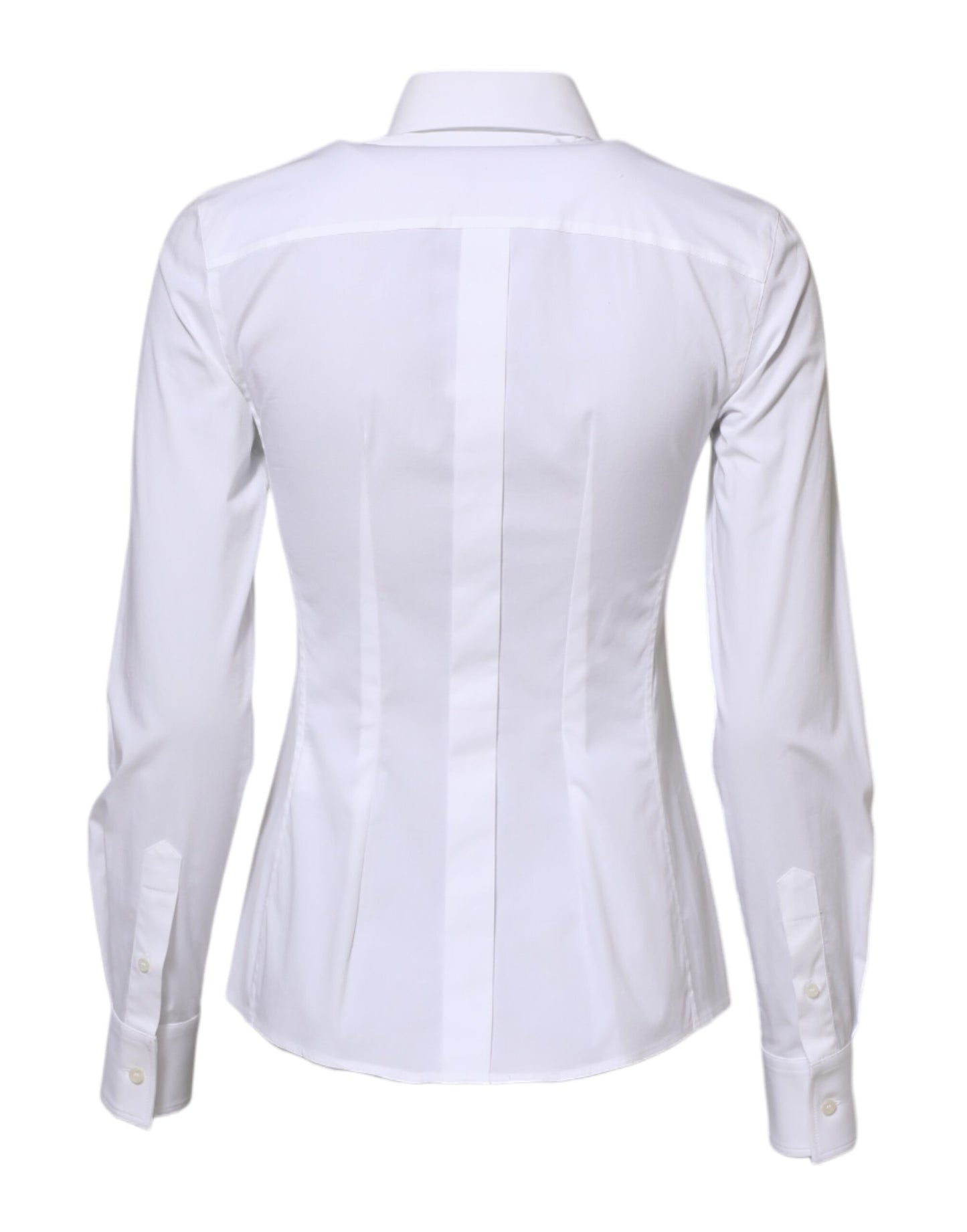 White Cotton Long Sleeves Collared Shirt Top